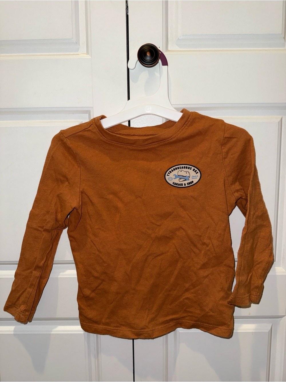 Old Navy - 3T- Kids Long-Sleeve Crewneck Top in Rust